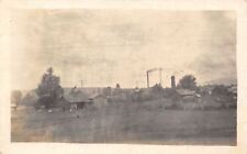 North Liberty Indiana ?~Dirt Road~Wood Farm Homes~Silo~Smoke Stacks~c1920 RPPC picture
