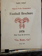 Mineral Wells Mountaineer Football Brochure 1970 picture