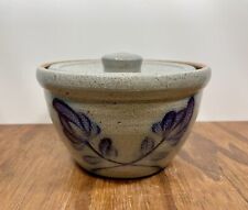 Rowe Pottery Works Crock with Lid Salt Glaze Stoneware Cambridge Wisconsin picture