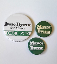JANE BYRNE Chicago Mayor 1980s Election Campaign Democrat Pinback Buttons Pins picture