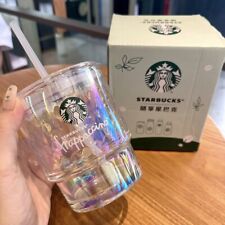 Starbucks 2023 China Coffee Unicorn Dazzle Aurora Sippy Cup Glass Straw Cup 15oz picture
