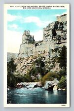 Big Horn Mountains WY-Wyoming, Castlerock, Natural Bridge, Vintage Postcard picture