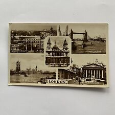 London Multiview Postcard Posted 1960 Sepia RPPC VTG picture
