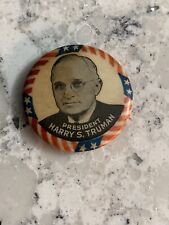 1948 HARRY TRUMAN campaign pin pinback button political presidential election picture