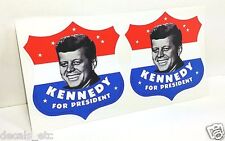 PAIR OF 3 INCH President Kennedy Vintage Style DECALS / Vinyl STICKER picture