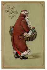 Long Robe~ Santa Claus with Toy Basket Antique 1907 Christmas  Postcard~k577 picture