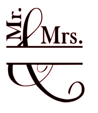 Personalized Custom Mr and Mrs with Last Name Wedding Vinyl Decal Sticker picture