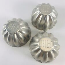 3 Vintage Aluminum Jello Molds Tins Mini Tarts Jell-O Branded 3