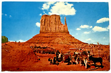 Mitten Butte Rock Formation Monument Valley Arizona AZ People Animals Postcard picture