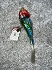 Vintage Christopher Radio Budgie Clip On Glass Ornament picture