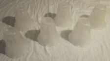 Set of 6 Matching PRESSED & FROSTED GLASS LIGHT SHADES -- Art Deco or Depression picture