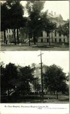 1909. ST. CLAIR HOSPITAL, LINCOLN, ILL. POSTCARD t9 picture