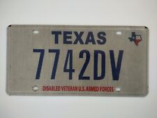 Texas Expired License Plate Disabled Veteran US Armed Forces picture
