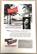 Vintage 1956 Original Print Ad Full Page - Trailways Free Dream-Aids picture