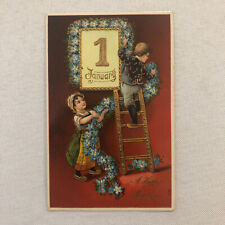 New Years Postcard Post Card Vintage Antique New Year Embossed 1909 picture
