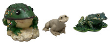 Vintage Frog Lot of 3 Figurines Mixed Materials picture