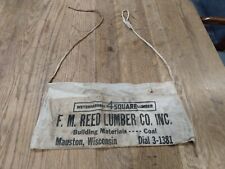 Old Vintage Carpenter Apron Nail Pouch Weyerhaeuser 4 Square Lumber Mauston WI. picture