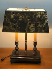 Vintage Artemis Studio Student Double Lamp w/Rare Shaped Shade, Wooden Base picture