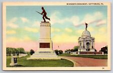 Postcard~Gettysburg, Pa.~Minnesota Monument~Linen~Unposted picture