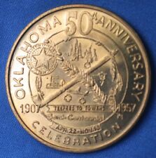 1957 State of Oklahoma 50th Anniversary Celebration of Statehood Medallion picture
