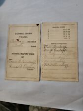 Vintage 1940s Report Card Campbell County Virginia Rustburg District PB3 picture