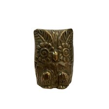FOR ACTION Vintage LITTLE BRASS OWL FIGURINE/PAPER WEIGHT  - 1970's MCM Kitschy picture