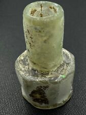 OLD Authentic Ancient Intact Roman Glass Medicine Bottle with Iridescent Patina picture