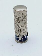 ANTIQUE 1920S SAVAGE NOTCHED LIPSTICK HULA GIRL TUBE PRE TATTOO PAT APPL'D USA  picture