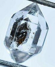 Extremely Rare Herkimer Diamond Water Clear Quartz Crystal Anthraxolite Rough picture