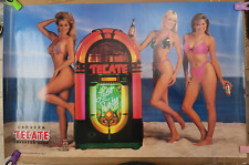 Vintage TECATE Cerveza Beer Poster w/3 Sexy Women in Bikinis, Gulp of Mexico picture