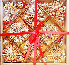 56 Scandinavian Straw Christmas Ornaments Big Snowflakes, Stars,  Balls, Spirals picture