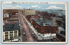 Postcard MI Detroit Jefferson Avenue East View From Woodward Avenue c1920s G26 picture
