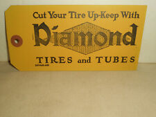 DIAMOND Tires and Tubes 1940's Advertising Repair Tag F J Chadborn Plainfield NH picture