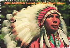 Oklahoma Land of The Red Man, Indians of Oklahoma, Native Man Postcard picture