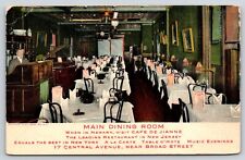Original Vintage Antique Postcard Cafe De Jianne Main Dining Room Newark, NJ picture