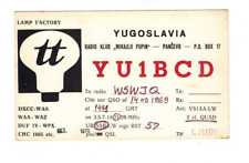 Ham Radio Vintage QSL Card     YU1BCD 1969 Pancevo, YUGOSLAVIA picture
