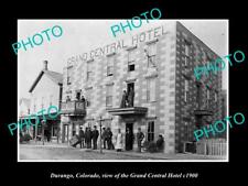 OLD 8x6 HISTORIC PHOTO OF DURANGO COLORADO THE GRAND CENTRAL HOTEL c1900 picture
