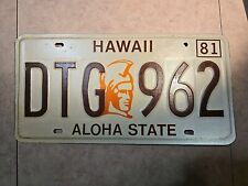 License Plate, Hawaii, Aloha State, 1981, Passenger, DTG King Kamehameha 962 picture
