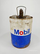 Vintage Mobil Heavy Duty Motor Oil Can Five 5 Gallons picture