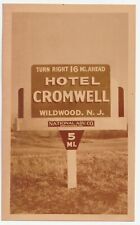 c1940s Hotel Cromwell Wildwood New Jersey NJ Advertising Sign VTG Sepia Photo picture