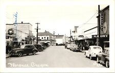 MAIN STREET VIEW antique real photo postcard rppc FLORENCE OREGON OR 1940s picture
