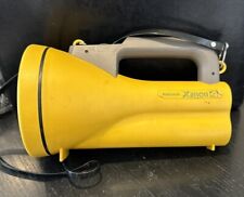 Vintage National Xenon 4 Heavy Duty 9” Flashlight W/Strap Yellow WORKS BF775 picture