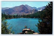 c1950's Bear Lake & Long's Peak Rocky Mountain National Park Colorado Postcard picture