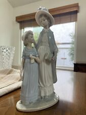 LLADRO NAO Statue Mother Daughter Girl 14.5 inches Tall RETIRED Figurine picture