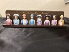 Vintage Avon Victorian Lady Thimble Complete Set With Mahogany Rack picture