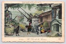 c1905~Anthropomorphic Roosters~Barnyard~Chantecler Play~No 4~VTG Art Postcard picture
