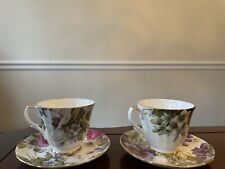 Vintage Duchess Fine Porcelain Tea Cup an Saucer Violets 22Kt Gold Gilt picture