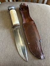 Rare, Edge Brand # 488, Sawtooth Spine, Stag, Solingen Germany, Orig. Sheath picture