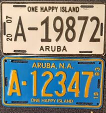 Lot Of vintage aruba license plate One Happy Island  picture