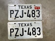 1975 Texas passenger car license plate pair picture